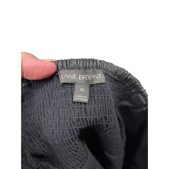 Lane Bryant Black Faux Leather Strapless Bustier Top Peplum size 20 - Picture 7 of 7